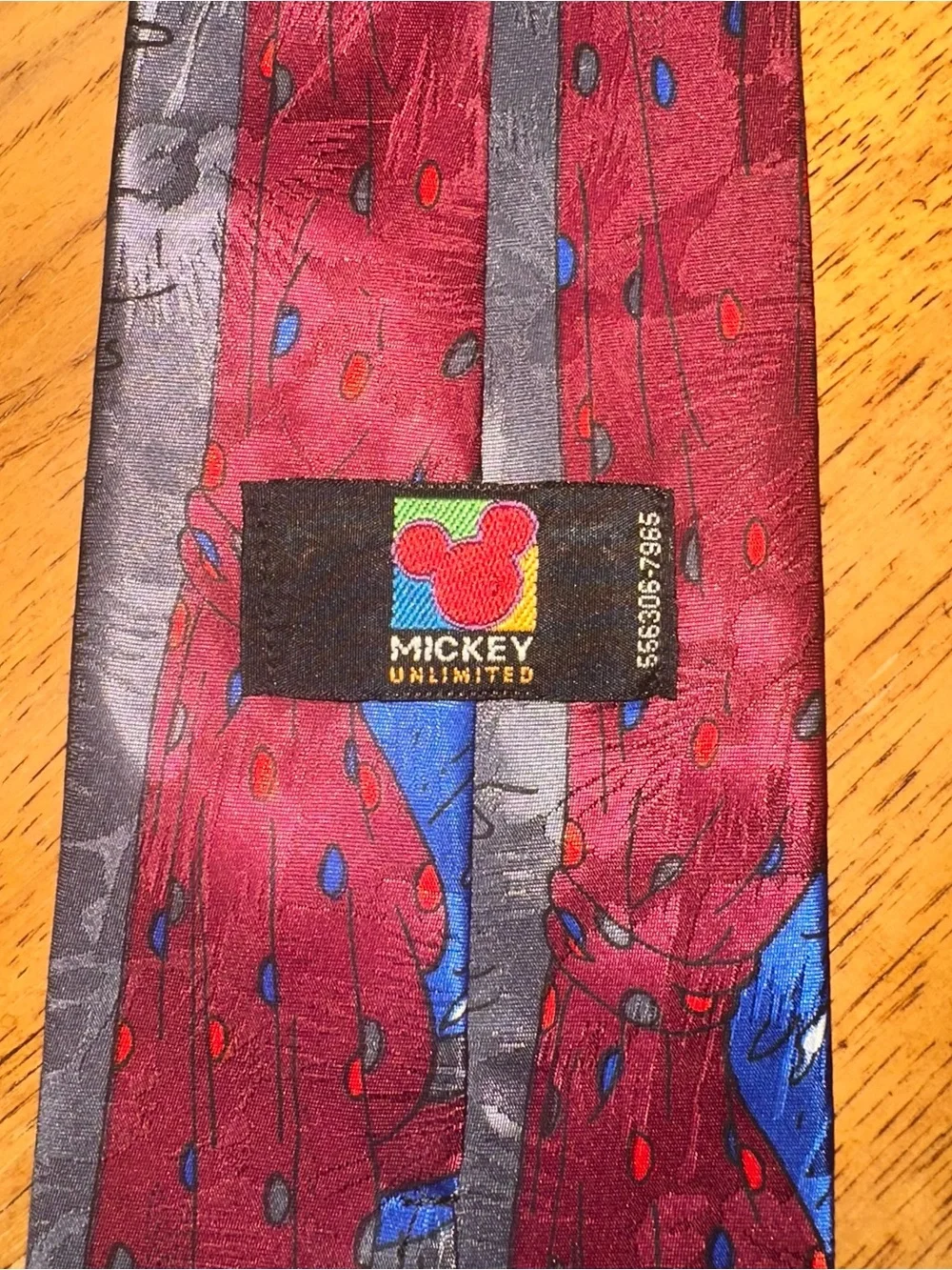 Vintage Mickey Mouse Unlimited Men's Neck Tie Rainy Day Window Disney 90s